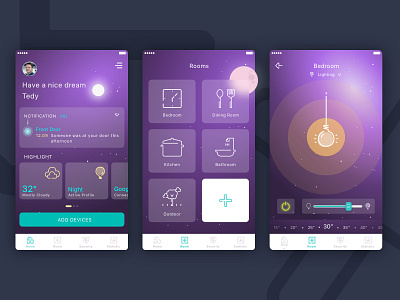 SmartHome UI Apps aftertale apps explore home light room smart ui ux
