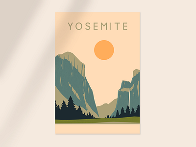 Yosemite in Minimalist poster artwork