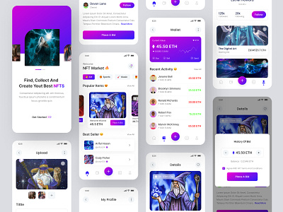 NFT Marketplace Mobile app app app design blockchain cryptoart cryptocurrency market minhaj mobile mobile app design mobile ui nft app nft artist nft marketplace nft meaning nft network nftart nfts platform token ui