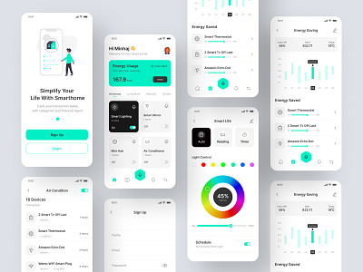 Smart Home Mobile App app design device gadget google home home home automation house mobile mobile app mobile design remote remote control smart device smart home smart home app smart house smart light smarthome ui