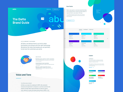 Datto Brand Site brand color gradient identity illustration type typography