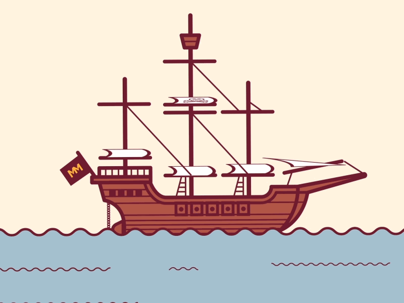 Climb Aboard after effects animation boat mograph motion motion graphics pirate sailing sea