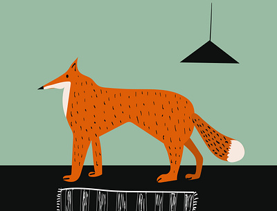 A fox came to my house animal art bookillustration design graphic graphic design illustration vect vector