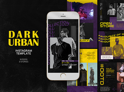 (FREE DEMO) Dark Urban Instagram templates banners clothes clothing design fashion instagram