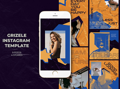 Grizele Instagram Templates azruca banner pack banners business buy clothes clothing cloths coupon deal discount dress fashion flat flat design gif instagram marketing multipurpose page