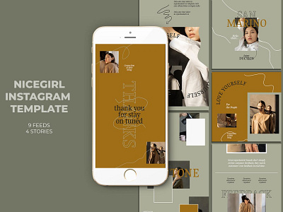 Nicegirl Instagram Templates azruca banner pack banners business buy clothes clothing cloths coupon deal discount dress fashion flat flat design gif instagram marketing multipurpose page