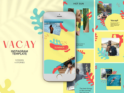 Vacay Instagram Templates azruca bar beach beach party beer bikini break club dj drink drinks entertainment event flyer girl girls instagram music party print