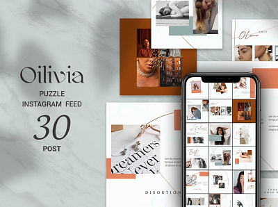 Oilivia Puzzle Instagram Feed azruca banner clean creative ecommerce fashion feed feed template food stories instagram instagram banner instagram feed instagram template lifestyle stories modern photoshop photoshop feed shop feed social