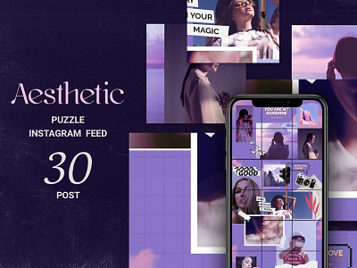 Aesthetic Puzzle Instagram Feed android apparel azruca banner beauty blogger templates clothing dark ecommerce editorial fashion feminine fun influencer instagram instagram post instastories