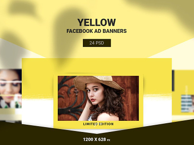 Yellow Facebook Ads Banners adroll animated banner azruca banner pack banner set banners business buy cloth clothing coupon deal discount fashion flat design google adwords marketing multi purpose promotions retargeting