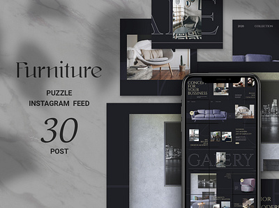 Furniture Puzzle Instagram Feed azruca furniture furniture shop furniture store home decoration home design instagram instagram banner instagram banners instagram puzzle instagram template interior design puzzle shopping social media kit square banners