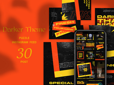 Darker Puzzle Instagram Feed instagram instagram banner instagram feed instagram template lifestyle stories modern photoshop photoshop feed shop feed social social medi