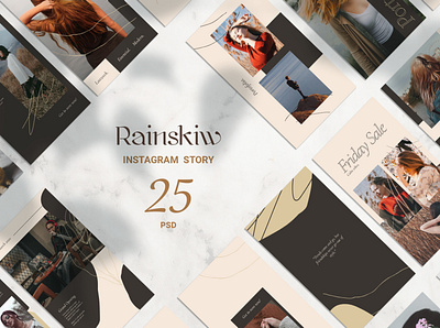 Rainskiw Instagram Story banners clothes conversion elegant fashion fashion stories graphic insta instagram lifestyle marketing minimalist multipurpose night dress online promotion retail sale social media