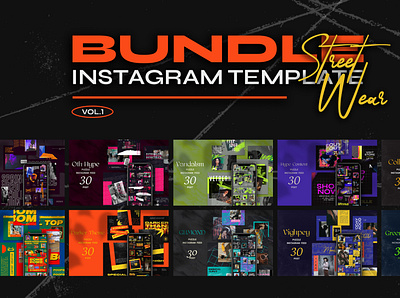 Bundle Streetwear Instagram Vol1 business clothing fashion feed feed template food stories instagram instagram banner instagram feed instagram template lifestyle stories modern photoshop photoshop feed shop feed social social me