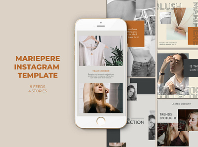 Mariepere Instagram Templates banner pack banners business buy clothes clothing cloths coupon deal discount dress fashion flat flat design gif instagram marketing multipurpose page promotion