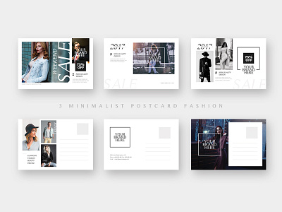 Minimalist Fashion Sales Postcard fashion lookbook minimalist postcard