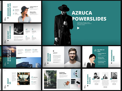Azruca Powerpoint Templates creative gallery minimal minimalistic modern popular portfolio powerpoint presentation professional typoghraphy unique