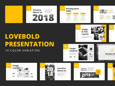 Lovebold Powerpoint Presentation business clean company corporate yellow