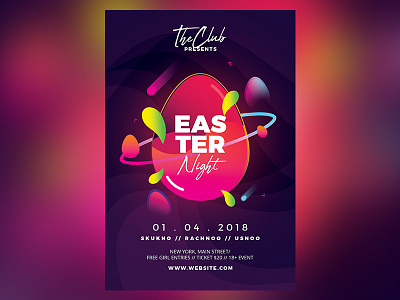 Easter Egg Party Flyer Templates easter easter egg egg liquid party space