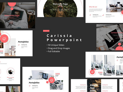 Carissia Powerpoint Templates botanic girly minimal pink powerpoint powerpoint templates simple white
