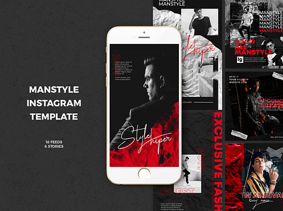 Manstyle Instagram Templates banner banners clothes element elements facebook fashion fashionista kit man manfashion media men menfashion minimal minimalism minimalist packaging