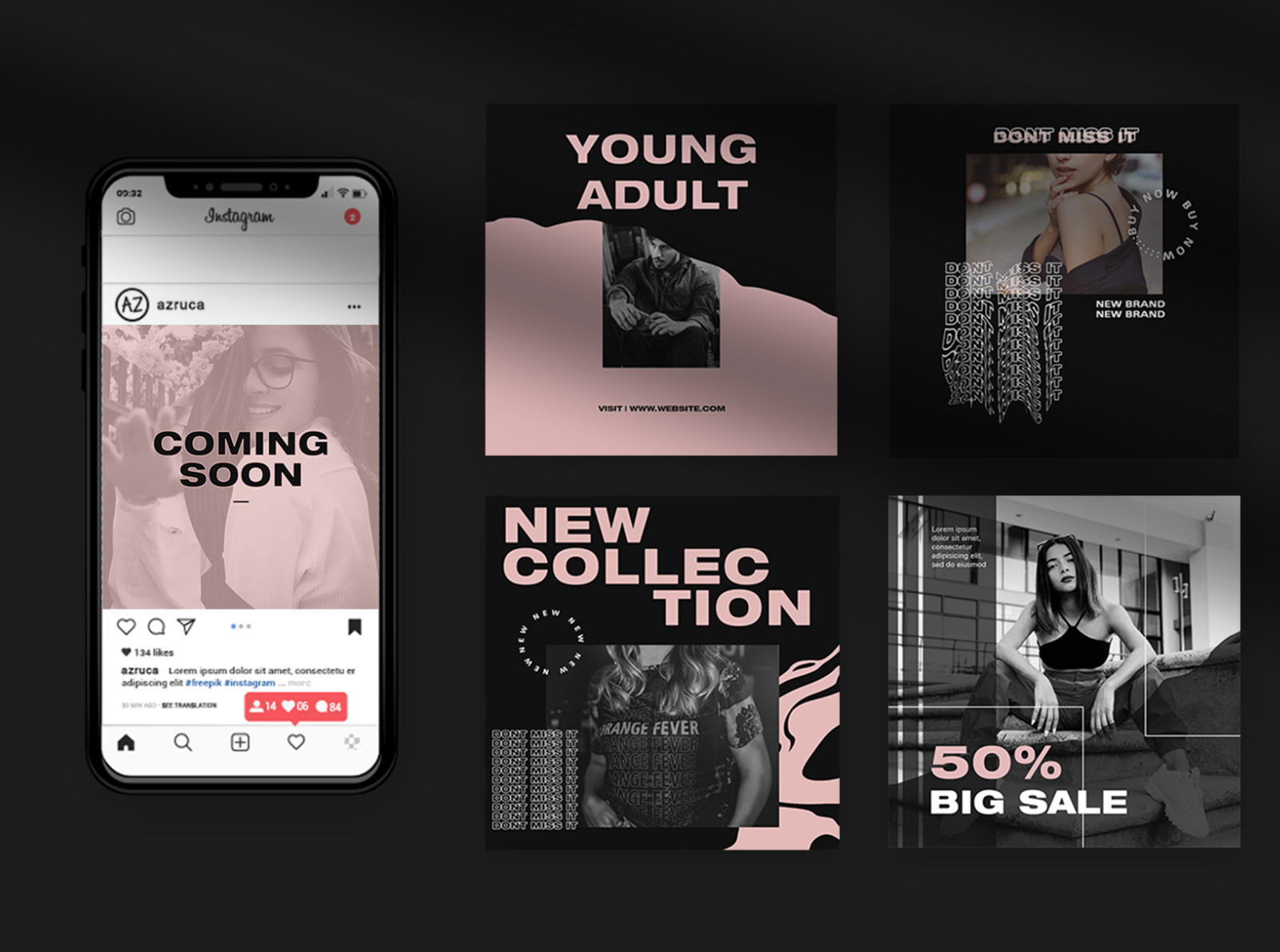 Fashion Instagram Feed Templates by Azzahro.std on Dribbble