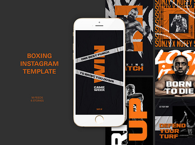 Boxing Instagram Templates banner banners box boxer channel cover facebook feeds fighting fitness header instagram kickboxing media mma page photoshop post promotion social media