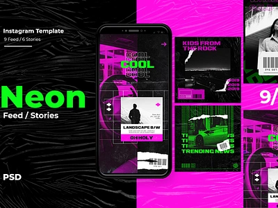 Neon Instagram Templates adroll animated animated banner banner pack banners business buy clothes clothing cloths coupon deal discount dress fashion flat flat design gif instagram marketing