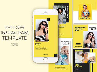 Yellow Instagram Templates adroll animated animated banner banner pack banners business buy clothes clothing cloths coupon deal discount dress fashion flat flat design gif instagram marketing