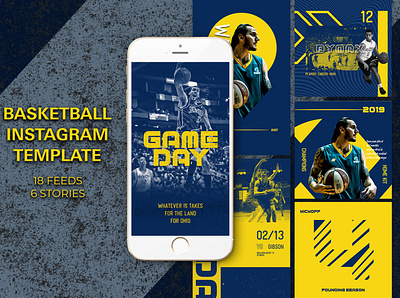 Basketball Instagram Templates banner pack banners basketball business design feed instagram marketing match nba ring socialmedia stories tournament