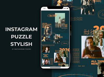 Instagram Puzzle Stylish banner pack banners business clothes clothing dress fashion instagram instagram feed instagram puzzle marketing post