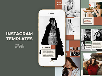 Fashion Instagram Templates banner pack banners business clothes clothing discount dress fashion fashionable instagram marketing post