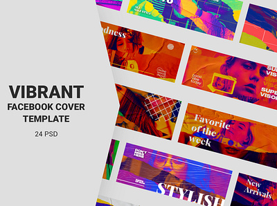 Vibrant Facebook Cover Templates advert advertisement advertising clean cover facebook fashion flyer gift letter line media modern multipurpose promotion promotional psd sale vibrant