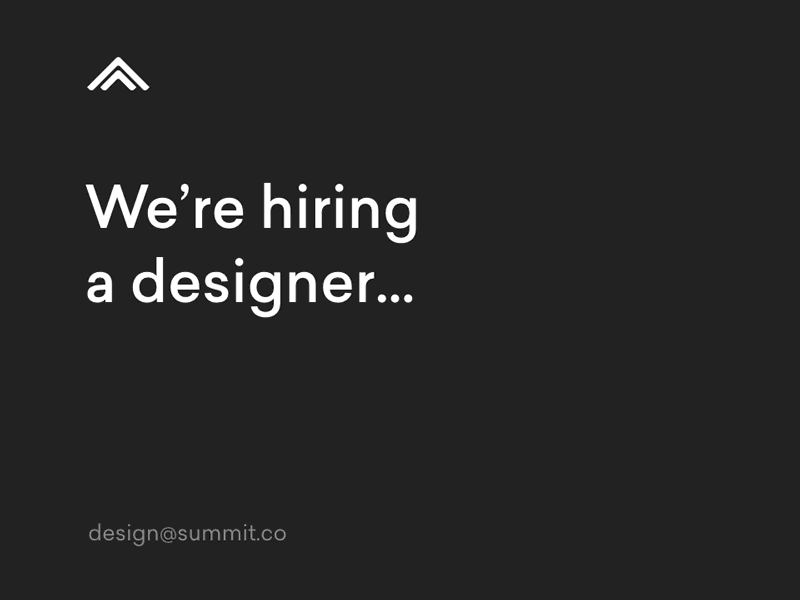We're hiring in NYC! designer event design graphic design hiring jobs nyc jobs summit