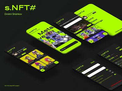 NFT App app branding design typography ui ux