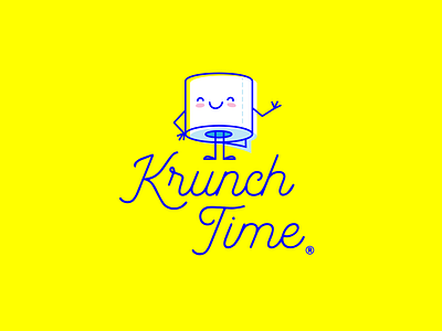 Krunch Time design emoticon icons illustration logo toilet toilet paper wordmark