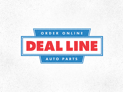 Deal Line Logo auto parts car logo order parts red white and blue vehicle word mark