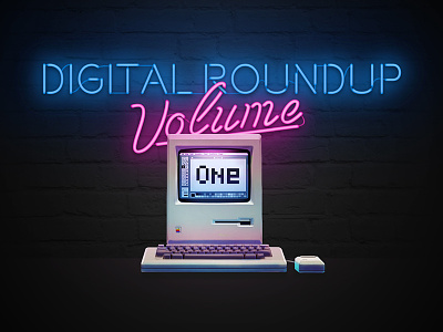 Digital Roundup Vol. 1 cover digital neon neon sign old mac roundup