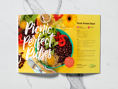 Picnic Perfect Pulses art direction bowl design double page spread food layout magazine