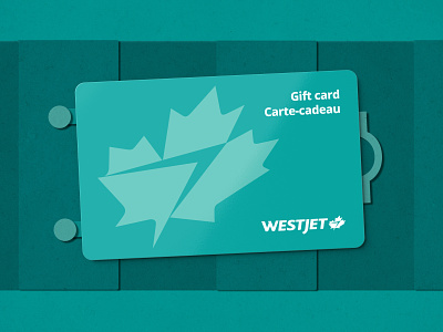 WestJet Gift Card cutout gift gift card lie flat paper cutout