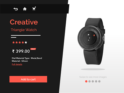 Product Display black dailyui dark orange product single watch