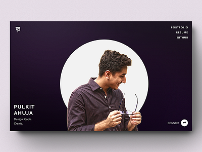 Designer Profile (inspired by Ben Schades) dark landing design landing page portfolio ui