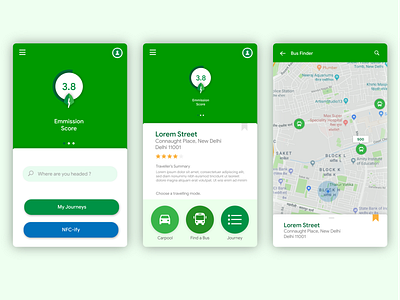 Opening Screen & Bus Finder (Khojak Project) app branding design green material typography ui ux vector