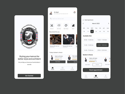 Book Haircut booking haircut mobileui ui