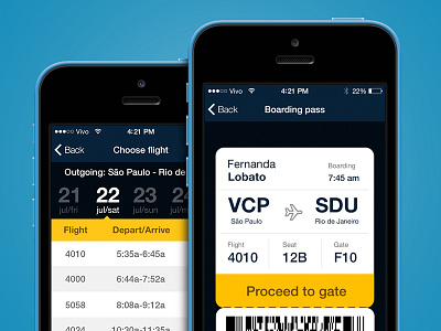 Azul Airlines -iPhone app airlines app azul flight ios7 mobile