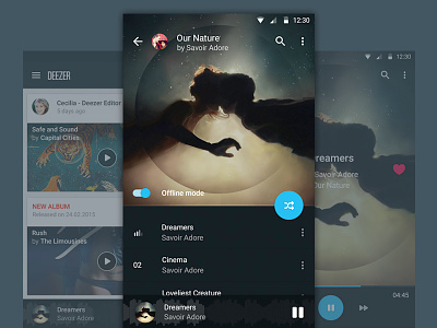 Deezer Material Design - WIP android app deezer material design mobile music music player playlist ui ux