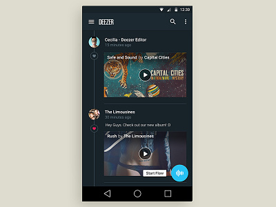 Deezer Material Design android deezer material design music music app music player timeline ui ux
