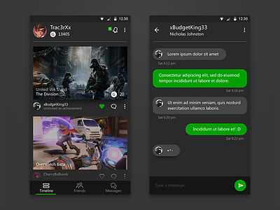 xBox Live Android app android chat game material design messenger smartglass social xbox one