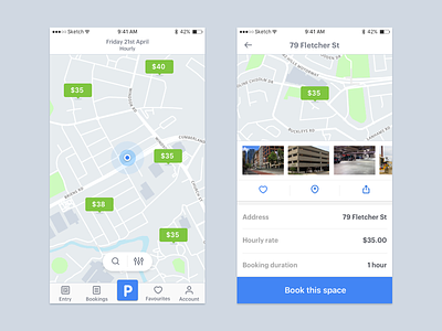 Parking App car drive ios 11 iphone 8 maps mobile parking uber ui