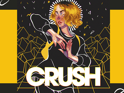 Concept Cover - Crush by Tessa Violet aet cover design digital art digital illustration drawing graphic design illustration music artwork painting song cover